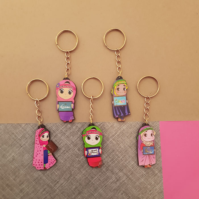 جاکلیدی پیکسل چوبی دخترانه